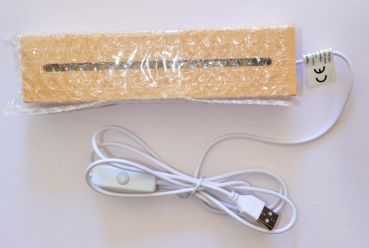 Acrylglas-Leuchte „Ottberger 44er Dampflok“ mit LED-Holzsockel (CE-zertifiziert)